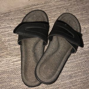 Grey and black slides